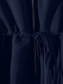 SHEIN Clasi 女款大尺碼基礎款高領抽繩拉鍊開襟兩件套 秋季 - 藏蓝色 - 查看 6