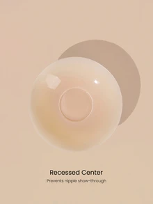 GLOWMODE 2-Pack Soft Silicone Invisible Glow Pasties With Seamless Nipple Cover & Reusable Adhesive Support & Drawstring Storage Bag Daily Casual - Light Beige - View 4
