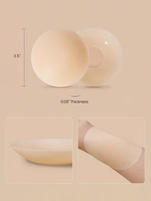 GLOWMODE 2-Pack Soft Silicone Invisible Glow Pasties With Seamless Nipple Cover & Reusable Adhesive Support & Drawstring Storage Bag Daily Casual - Light Beige - View 8