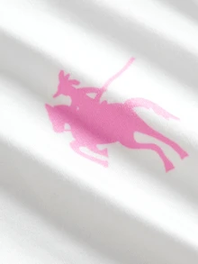SHEIN 兒童青少年女孩春夏秋新款時尚休閒簡約白色與粉色印花T恤仿牛仔印花粉色愛心圖案長褲兩件套休閒日常時尚百搭 出遊學校假期 - 藍色 - 查看 3