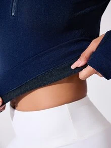 Easithlete Easithlete Half Zip Raglan Sleeve Sports Sweatshirt - Navy Blue - View 7
