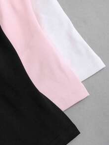EMERY ROSE Plus Size Women's Tank Tops 3 Packs,Black And White,Summer,Elegant,Smart Casual,Everyday Pleated Round Neck Ribbed Tight Tank Top,Fashion Casual Set - Multicolor - View 10