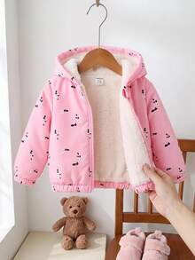 SHEIN Playful Pals 青少年女孩對比領衛衣，長袖蝴蝶結鏤空裝飾寬鬆休閒套頭上衣 - 粉色 - 查看 1