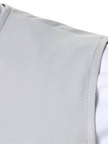 Manfinity Mode Men's Vest, Pants And Suit Jacket Set - Light Grey - View 4