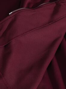 SHEIN Clasi GlowEve Women Plus Size Basic High Neck Drawstring Zip-Up 2 Pieces Set Fall - Maroon - View 8