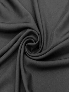 RosyDaze French Style Elegant Casual Round Neck Single Button Waist-Cinching Mesh Ruffle Hem Long Sleeve Women's Jacket Office Black Cold Weather - Black - View 7