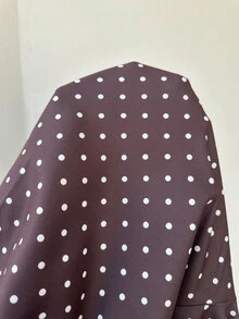 Muchica Plus Size Brown Polka Dot Print Drawstring Waist Loose Pants Vacation Summer 1950s Vintage - Coffee Brown - View 9