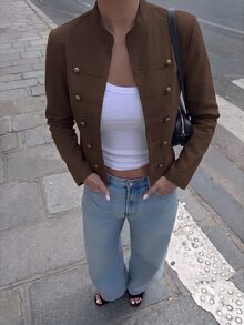 Women Coats - Brown - View 3