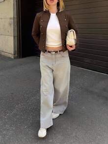 Women Coats - Brown - View 6