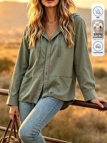 Louniche Women's New Solid Color Comfortable Jacket - Green - View 5