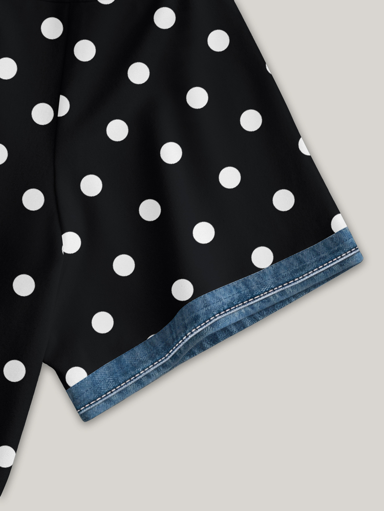 Resyla Summer Casual Polka Dot Print Short Sleeve T-Shirt - Multicolor - View 4