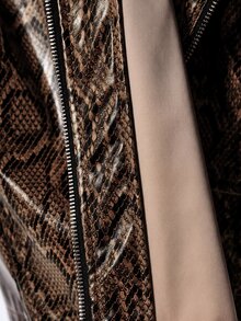 ROMWE MEN Street Life Men's Snake Print Zip-Up Vest - Rust Brown - View 9