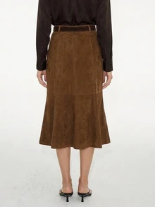 ATUI Studio Rok Retro Fashion Musim Gugur Wanita - Coklat - View 5