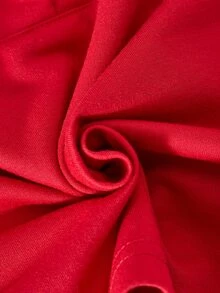 SHEIN 青少年女孩秋季套裝 3件/組 圓領街頭酷感休閒街頭風 Y2K 寬鬆牛仔效果長褲、短版細肩帶上衣、連帽衫套裝 - 紅色 - 查看 6
