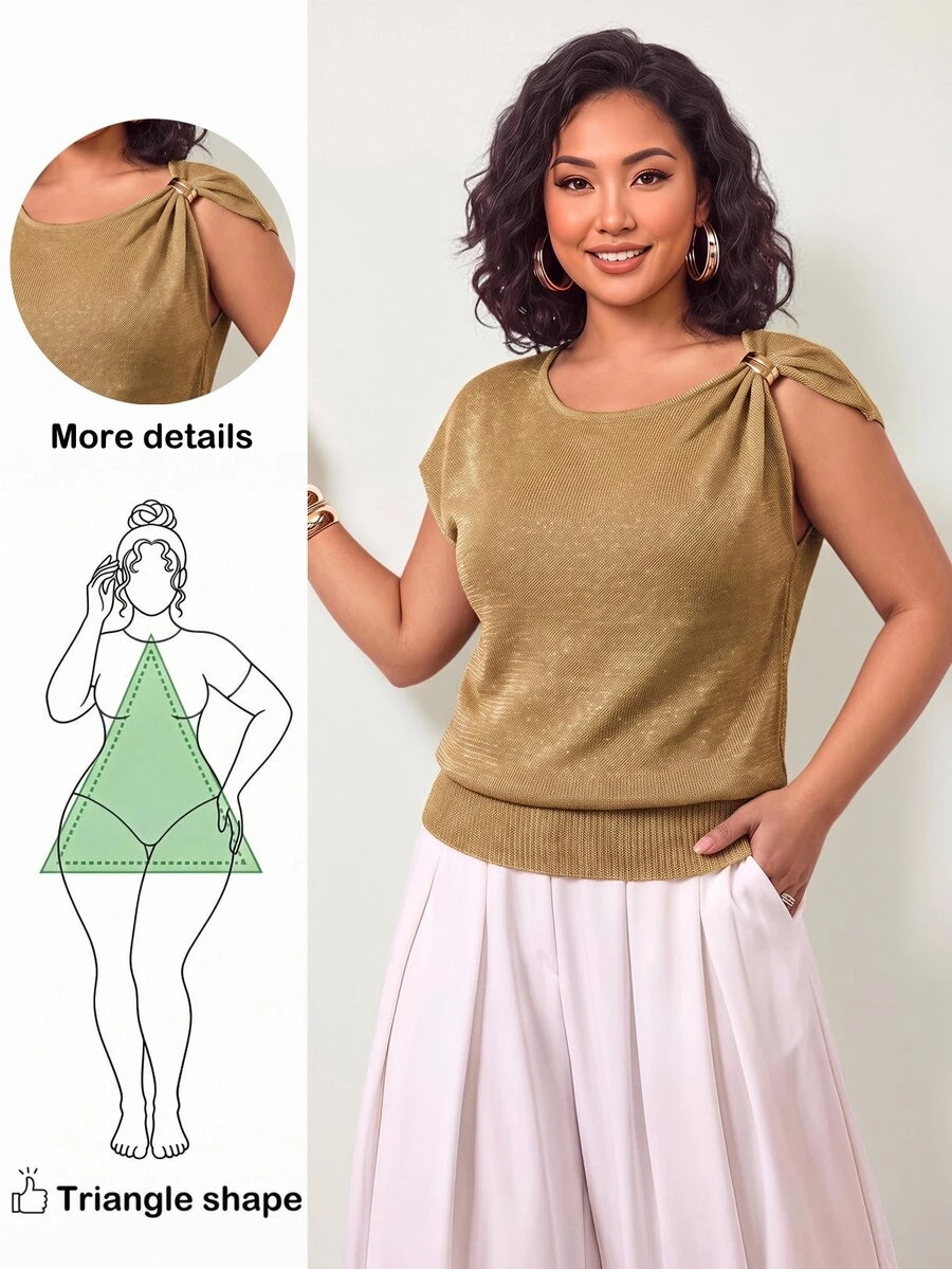 Truni Pulls grandes tailles - Kaki - Voir 1