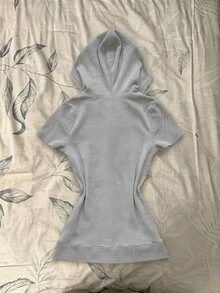 IslaSuriya 女款純色百褶休閒百搭日常穿著連帽T恤 - 彩色 - 查看 2