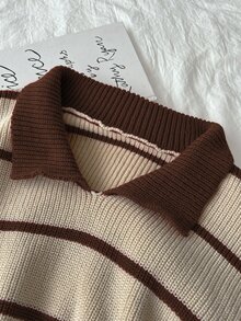 Flirla Women's Casual Colorblock Striped Knit Turtleneck Sweater, Autumn/Winter - Multicolor - View 4
