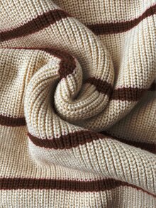 Flirla Women's Casual Colorblock Striped Knit Turtleneck Sweater, Autumn/Winter - Multicolor - View 3