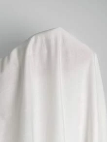 RosyDaze 女款素色圓領休閒百搭日常蕾絲長袖T恤，適合初秋 - 白色 - 查看 6