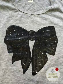 SHEIN 2件組女童休閒時尚蝴蝶結圖案T恤與內搭褲套裝，舒適耐穿，適合夏季與秋季，蝴蝶結圖案圓領短袖T恤，青少年女孩休閒款 - 彩色 - 查看 5