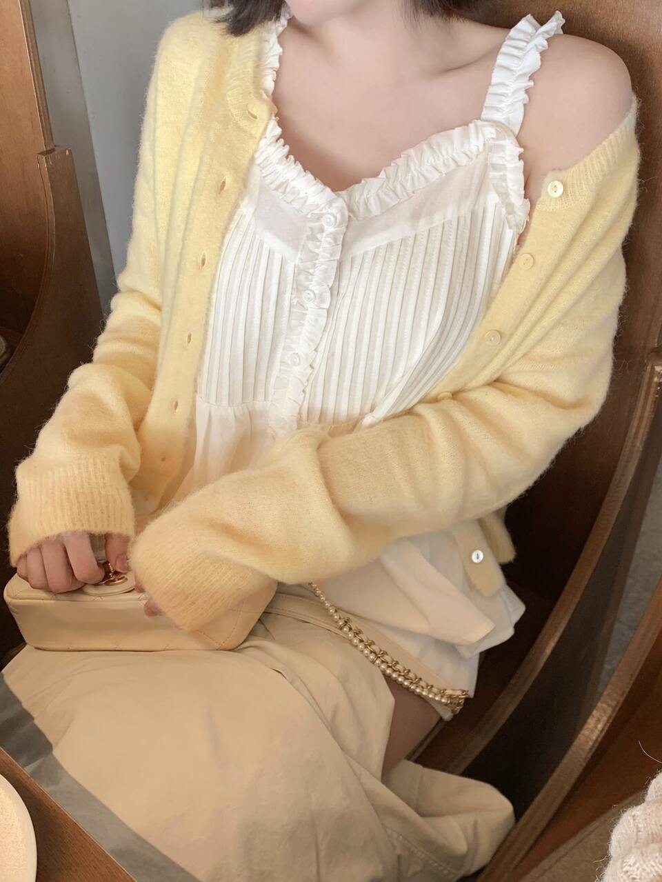 Solid Button Through Cardigan Fall