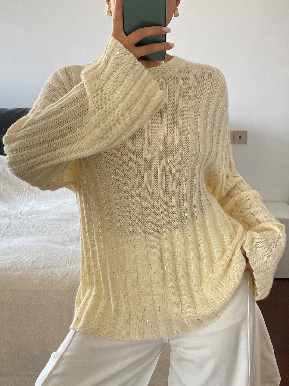 Women's Solid Color Round Neck Drop Shoulder Long Sleeve Casual Sweater Fall