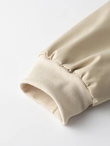 Core Aspect Men's Solid Color Long Sleeve Zipper Casual Baseball Jacket - Beige - View 4