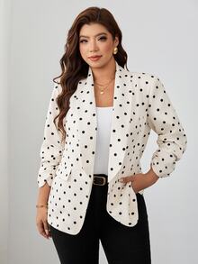 Chikora 粉色大尺碼女款西裝外套，優雅通勤商務穿搭，秋冬商務休閒女裝 - 彩色 - 查看 3