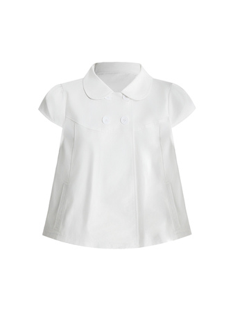 Kawaii Blusa de unicolor con botones delanteros
