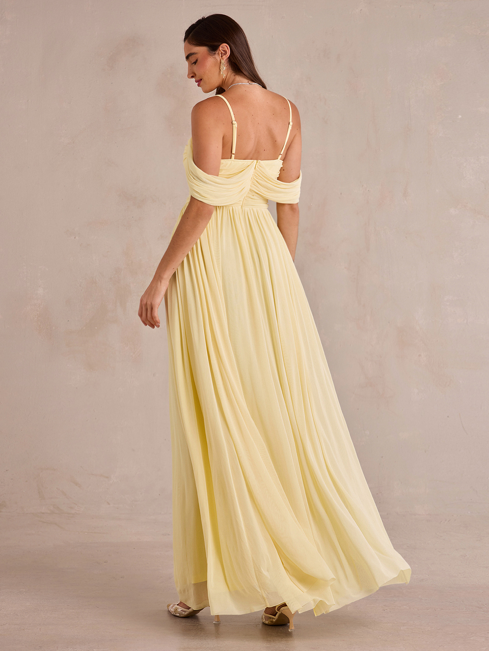 Enchnt Premium Summer Romantic Women's Elegant Yellow Pleated Slimming Dress,Evening Dress,Party Dress,New Year Looks,Wedding Guest,Festival Outfits
