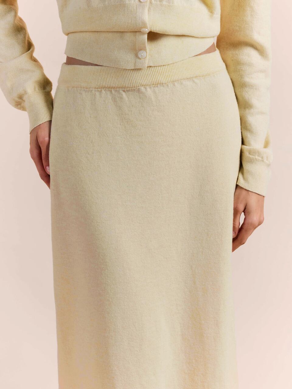 Enchnt Premium Pre-Fall Romantic Women's Elegant Yellow Sweater Knit Skirt,Casual Skirt,Festival Outfits,Work Outfits,New Year Looks,Vacation Outfits