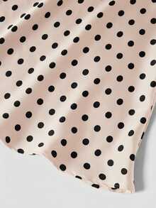 Firerie Plus Size Polka Dot Print Casual Skirt Spring To Summer - Apricot - View 4