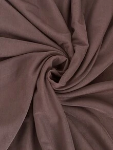 Firerie Plus Size Women's Elegant Formal Curve Solid Color Asymmetric Collar Dress Summer Brown Wedding Evening Formal Evening Guest Party Cocktail Graduation - Coffee Brown - View 8