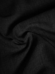 Elaquor Plus Size Casual Loose Solid Color Pants - Black - View 9