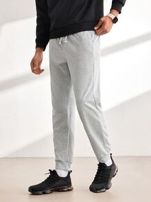 Driftmere 2pcs Men's Casual Sports Loose Drawstring Waistband Jogger Sweatpants With Pockets, Classic Retro Style, Outdoor & Running - Multicolor - View 6