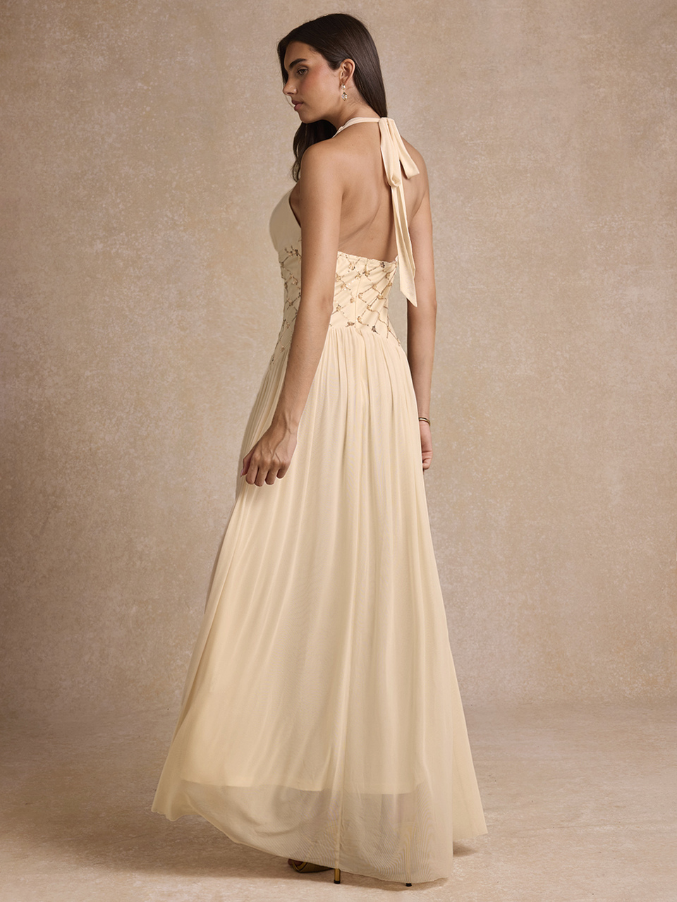 Enchnt Premium Summer Romantic Women's Elegant Orange Sequin Pleated Dress,Prom Dinner Date Official Day Party Birthday Luxury Wedding Graduation Dress