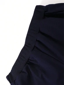 SHEIN 青少年男孩简约休闲灰色连帽衫毛衣百搭外套和打底衫街头服饰，秋季 - 藏蓝色 - 查看 4