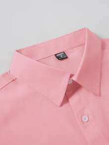 Manfinity Mode Men's Casual Fashion Long Sleeve Shirt, Formal, Ceremony - Baby Pink - View 3