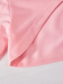 SHEIN ChillGRL Tween女孩休閒街頭風秋季套裝 3件組，連帽衛衣、丹寧效果寬鬆長褲、短版細肩帶背心上衣 - 粉色 - 查看 9