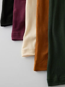 Calvaya Plus Size Round Neck Short Sleeve Solid Color T-Shirt - Multicolor - View 5