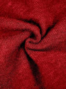 EMERY ROSE Chaleco con capucha minimalista de manga de murciélago con cremallera delantera para ropa de Año Nuevo de talla grande - Rojo - Ver 8