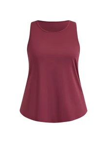 SHEIN Cheerettes مجموعة رياضية نسائية مقاس كبير 3 قطع باللون الأسود والأحمر، توب بدون أكمام بياقة دائرية وحمالة صدر بظهر رياضي بألوان متباينة وسروال ضيق، ناعمة ومرنة بخصر عالي وتحكم في البطن مع بطانة قابلة للإزالة - متعدد الألوان - مشاهدة 14