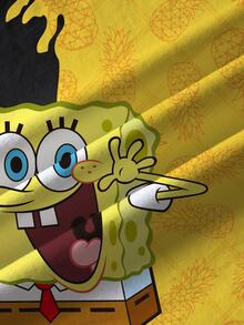 SpongeBob SquarePants | SHEIN Young Boy Cartoon Print Colorblock Crew Neck Short Sleeve Casual T-Shirt - White - View 7