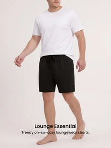 LUVLETTE Halloween Plus Size Spring And Summer Men Black Basic Soft 100% Pure Cotton Sleep Bottoms Lounge Pants As Outerwear Airy Pajama Pants Pyjama - Black - View 10