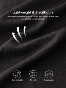 LUVLETTE Halloween Plus Size Spring And Summer Men Black Basic Soft 100% Pure Cotton Sleep Bottoms Lounge Pants As Outerwear Airy Pajama Pants Pyjama - Black - View 5