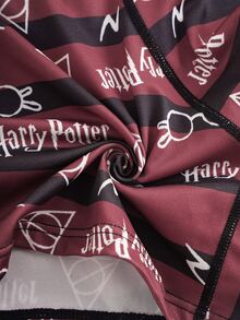 HARRY POTTER X SHEIN Men's Geometric Print Boxer Briefs - Burgundy - View 5
