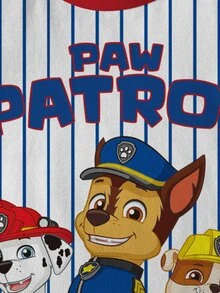 SHEIN | PAW Patrol Young Boy Summer Casual Colorblock Striped Dog Print Round Neck Short Sleeve T-Shirt - White - View 6
