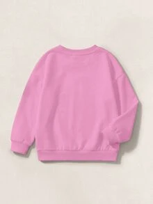 TOM & JERRY X SHEIN Young Girl Autumn Casual Cartoon Print Sweatshirt - White - View 2
