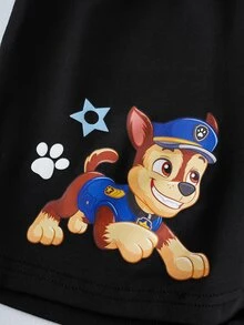 SHEIN | PAW Patrol 男童休闲卡通印花短裤，夏季 - 黑色 - 查看 7