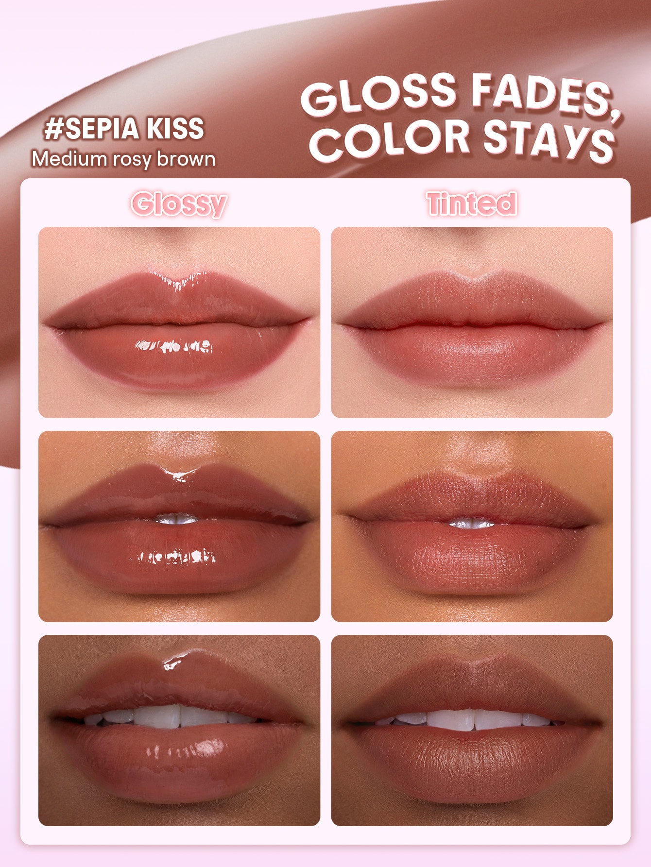 Glazed & Locked Glossy Lip Tint-555 Sepia Kiss
